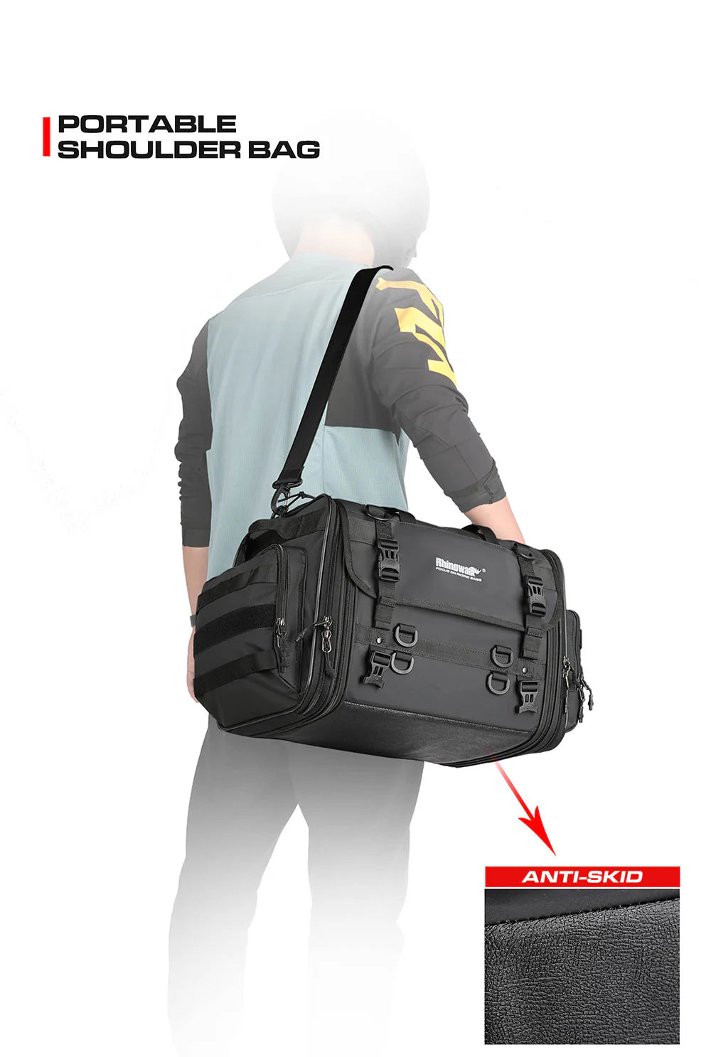 Rhinowalk Motorcycle Tail Bag Motorbike Rear Seat Bag 40-60 liter Large Capacity Motopack Bag (MT4060)